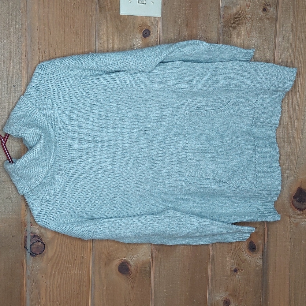 Gray Lucky Brand Cowl Sweater with Front Pocket